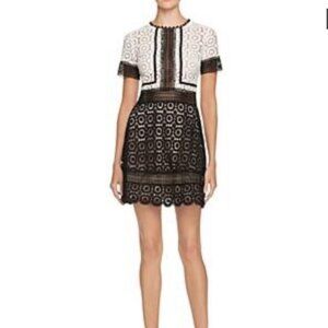 Aqua Black & White  Felicia Lace dress size small
